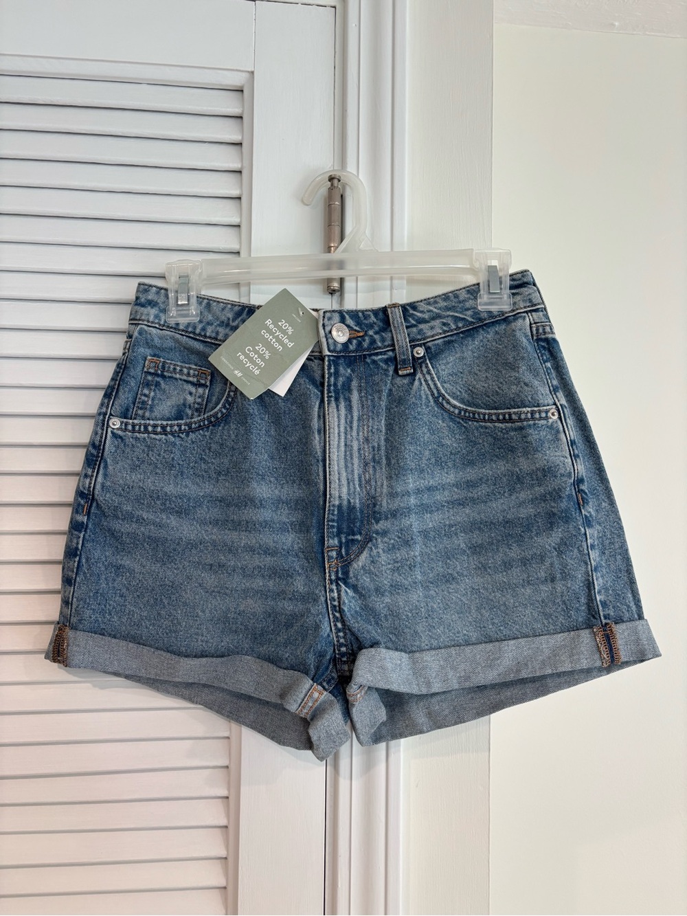H&M Light Blue Rolled Cuff Denim Shorts